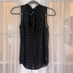 Black & Gold Bow Blouse